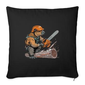 Tronçonneuse Beaver Lumberjack - Housse de coussin décorative 45 x 45 cm - noir - Devant
