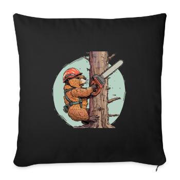 Tronçonneuse Beaver Lumberjack - Housse de coussin décorative 45 x 45 cm - noir - Devant