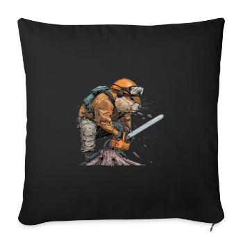 Tronçonneuse Beaver Lumberjack - Housse de coussin décorative 45 x 45 cm - noir - Devant