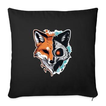 Halloween Fox Skeleton - Sofa pillowcase 17,3'' x 17,3'' (45 x 45 cm) - black - Front