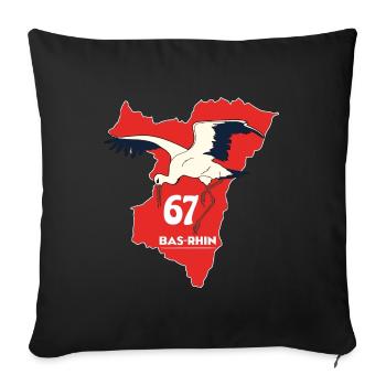 Bas-Rhin - Sofakissenbezug 45 x 45 cm - Schwarz - Vorne