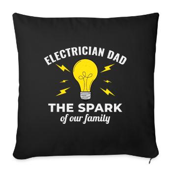 Electrician Dad Electrical Technician Engineer - Sofa pillowcase 17,3'' x 17,3'' (45 x 45 cm) - black - Front