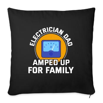 Electrician Dad Electrical Technician Engineer - Sofa pillowcase 17,3'' x 17,3'' (45 x 45 cm) - black - Front