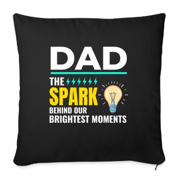 Électricien Papa Technicien électricien Ingénieur - Housse de coussin décorative 45 x 45 cm - noir - Devant