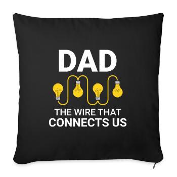 Electrician Dad Electrical Technician Engineer - Sofa pillowcase 17,3'' x 17,3'' (45 x 45 cm) - black - Front
