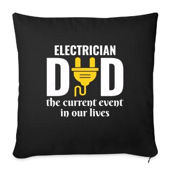 Électricien Papa Technicien électricien Ingénieur - Housse de coussin décorative 45 x 45 cm - noir - Devant