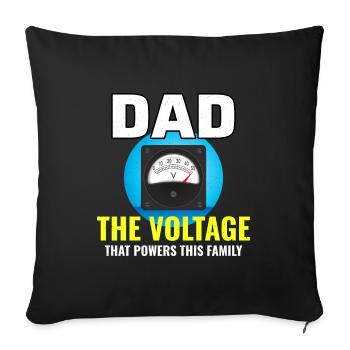 Électricien Papa Technicien électricien Ingénieur - Housse de coussin décorative 45 x 45 cm - noir - Devant