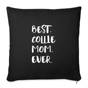 Collie Longhair Collie - Sofa pillowcase 17,3'' x 17,3'' (45 x 45 cm) - black - Front