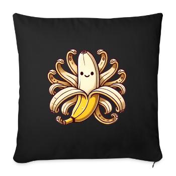 Verspielte OctoBanana Illustration - Sofakissenbezug 45 x 45 cm - Schwarz - Vorne