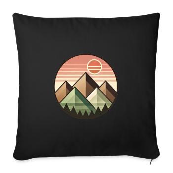 Geometric Sunset Mountain Landscape - Sofa pillowcase 17,3'' x 17,3'' (45 x 45 cm) - black - Front