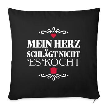 Funny sayings for all those who like to cook - Sofa pillowcase 17,3'' x 17,3'' (45 x 45 cm) - black - Front