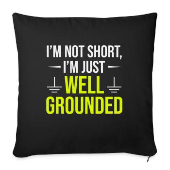 Électricien : pas petit, juste bien ancré - Housse de coussin décorative 45 x 45 cm - noir - Devant