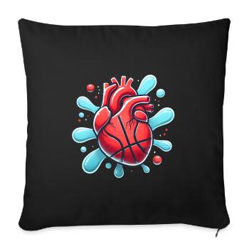 Heart Basketball Splash Graphic - Sofa pillowcase 17,3'' x 17,3'' (45 x 45 cm) - black - Front