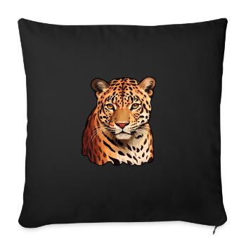 Léopard - Housse de coussin décorative 45 x 45 cm - noir - Devant