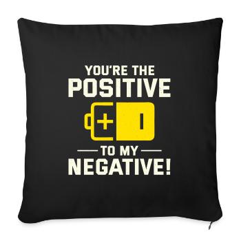Électricien Valentine : du positif au négatif - Housse de coussin décorative 45 x 45 cm - noir - Devant