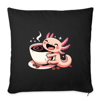 Axolotl Coffee Mug Gift - Sofa pillowcase 17,3'' x 17,3'' (45 x 45 cm) - black - Front