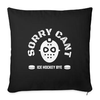 Abstrait de hockey avec masque de hockey sur glace - Housse de coussin décorative 45 x 45 cm - noir - Devant