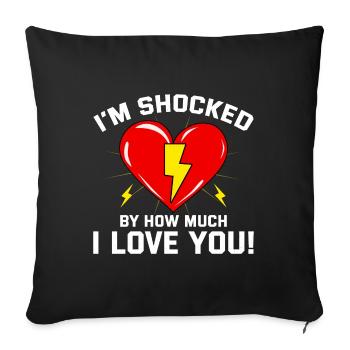 La Saint-Valentin pour les électriciens : choqués par mon amour - Housse de coussin décorative 45 x 45 cm - noir - Devant