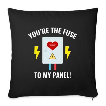 Electrician Valentine: You’re the Fuse to My Panel - Sofa pillowcase 17,3'' x 17,3'' (45 x 45 cm) - black - Front