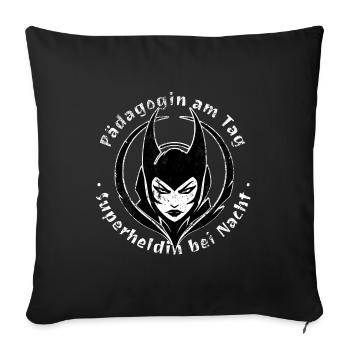 Pedagogue by day Superheroine by night - Sofa pillowcase 17,3'' x 17,3'' (45 x 45 cm) - black - Front