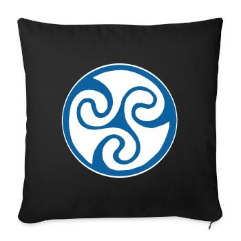 Blue Celtic symbol - Sofa pillowcase 17,3'' x 17,3'' (45 x 45 cm) - black - Front
