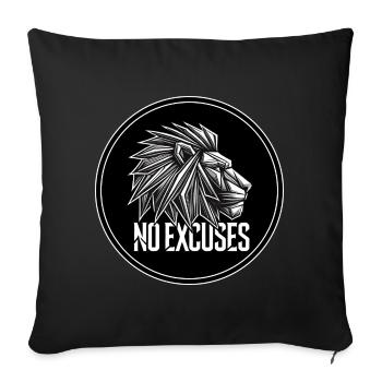 Geometrischer Löwe No Excuses - Sofakissenbezug 45 x 45 cm - Schwarz - Vorne