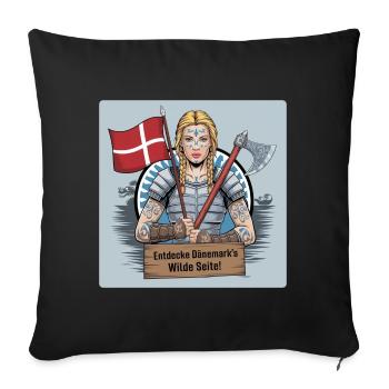 Schildmaiden - Discover the wild side of Denmark - Sofa pillowcase 17,3'' x 17,3'' (45 x 45 cm) - black - Front