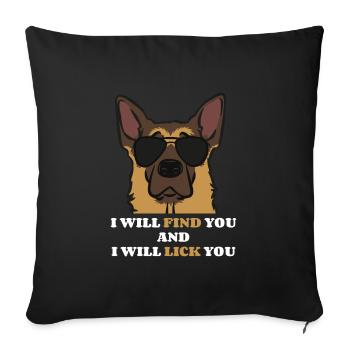 Cool German Shepherd - Sofa pillowcase 17,3'' x 17,3'' (45 x 45 cm) - black - Front