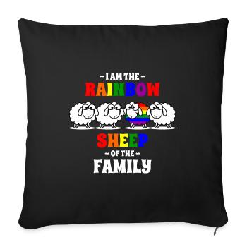 LGBTQ Rainbow Sheep Gay Lesbian Rainbow - Sofa pillowcase 17,3'' x 17,3'' (45 x 45 cm) - black - Front