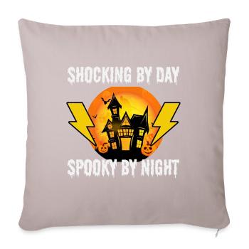 Électricien Halloween : Choquant le jour - Housse de coussin décorative 45 x 45 cm - taupe clair - Devant