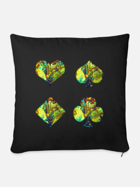 Spielkarten - Sofakissenbezug 45 x 45 cm - Schwarz
