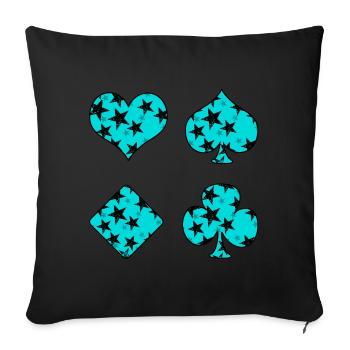 Cartes à jouer - Housse de coussin décorative 45 x 45 cm - noir - Devant
