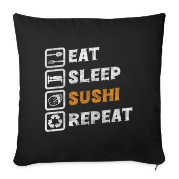 Viande japonaise Délicieux Plat préféré - Housse de coussin décorative 45 x 45 cm - noir - Devant