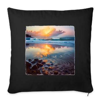 Beach Pebbles - Sofa pillowcase 17,3'' x 17,3'' (45 x 45 cm) - black - Front