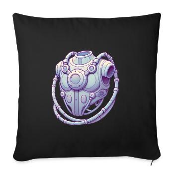 T-shirt graphique futuriste pour appareil de poitrine - Housse de coussin décorative 45 x 45 cm - noir - Devant