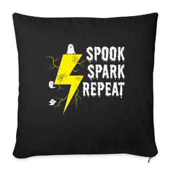 Halloween Electrician Spook Spark Humor Scary - Sofa pillowcase 17,3'' x 17,3'' (45 x 45 cm) - black - Front