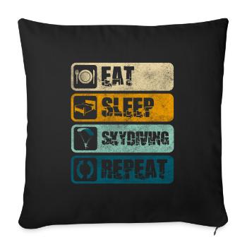 Skydive Sky Altitude Paragliding - Sofa pillowcase 17,3'' x 17,3'' (45 x 45 cm) - black - Front