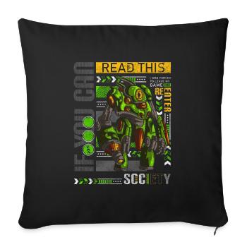 Manette Gamer Nerd League - Housse de coussin décorative 45 x 45 cm - noir - Devant