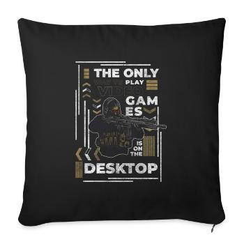 Jeux en ligne pour les joueurs - Housse de coussin décorative 45 x 45 cm - noir - Devant