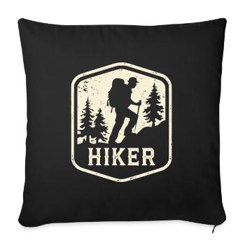 Hiker - Sofa pillowcase 17,3'' x 17,3'' (45 x 45 cm) - black - Front