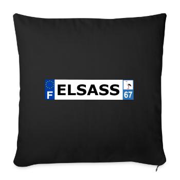 Elsass - Sofakissenbezug 45 x 45 cm - Schwarz - Vorne