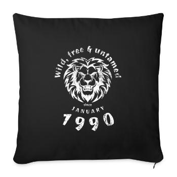 35. Geburtstag Wild, free & untamed since 01/1990 - Sofa pillowcase 17,3'' x 17,3'' (45 x 45 cm) - black - Front