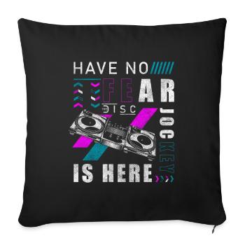Party Vinyl Record Dance Music Bass - Sofa pillowcase 17,3'' x 17,3'' (45 x 45 cm) - black - Front