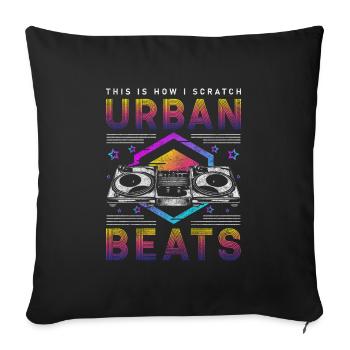 Party, Love, Mood, Hobby - Sofa pillowcase 17,3'' x 17,3'' (45 x 45 cm) - black - Front