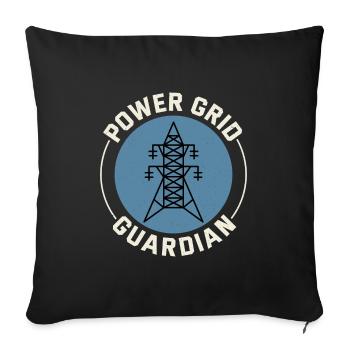 Lineman Power Grid Wächter Elektrizität Arbeitsheld - Sofakissenbezug 45 x 45 cm - Schwarz - Vorne