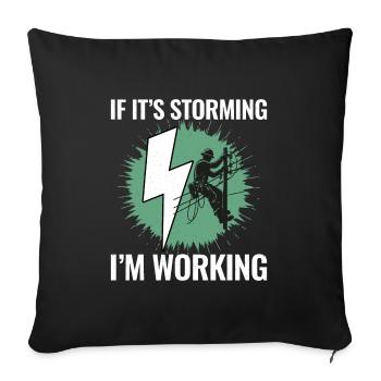 Lineman Storm Work Brave Dedicated Hero - Sofa pillowcase 17,3'' x 17,3'' (45 x 45 cm) - black - Front