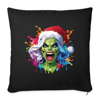 11 Zombie Screaming Santa Claus Color Drop Vie - Sofa pillowcase 17,3'' x 17,3'' (45 x 45 cm) - black - Front