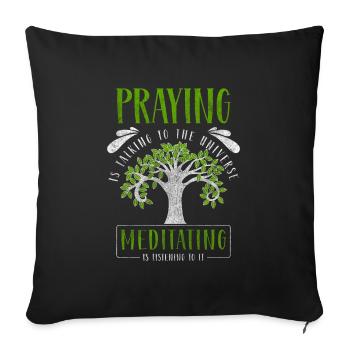 Méditation Pleine conscience Taoïsme - Housse de coussin décorative 45 x 45 cm - noir - Devant