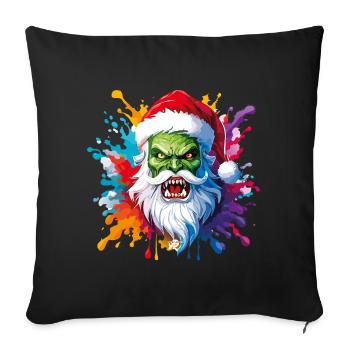 12 Zombie Screaming Santa Claus Paint Drops - Sofa pillowcase 17,3'' x 17,3'' (45 x 45 cm) - black - Front