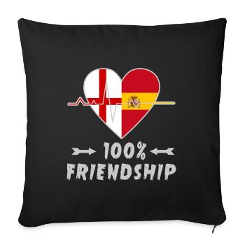 L'Angleterre et l'Espagne : une amitié à 100 % - Housse de coussin décorative 45 x 45 cm - noir - Devant